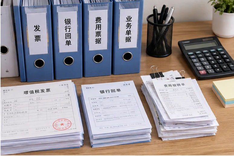 整理企业票据与日常账务资料的服务场景示意