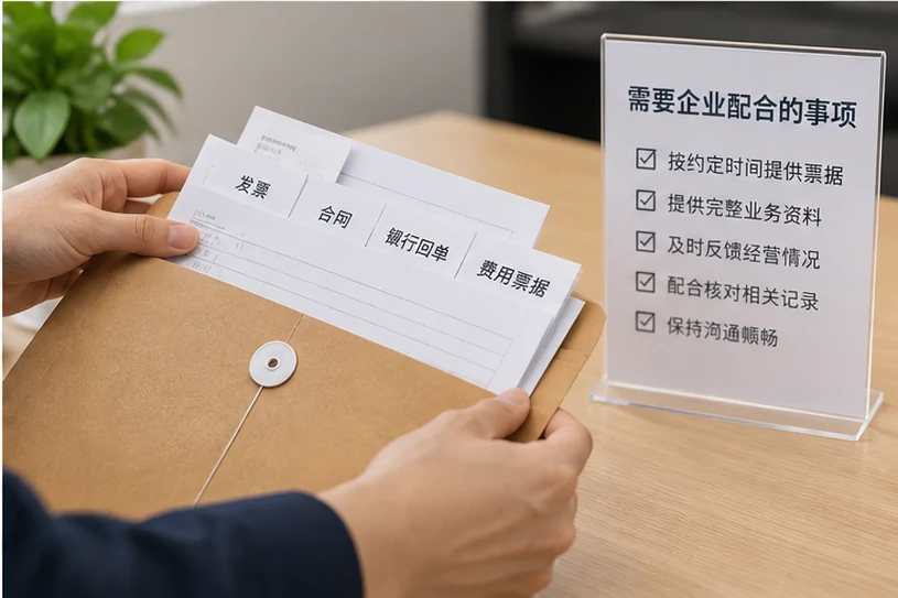 整理企业票据与日常账务资料的服务场景示意