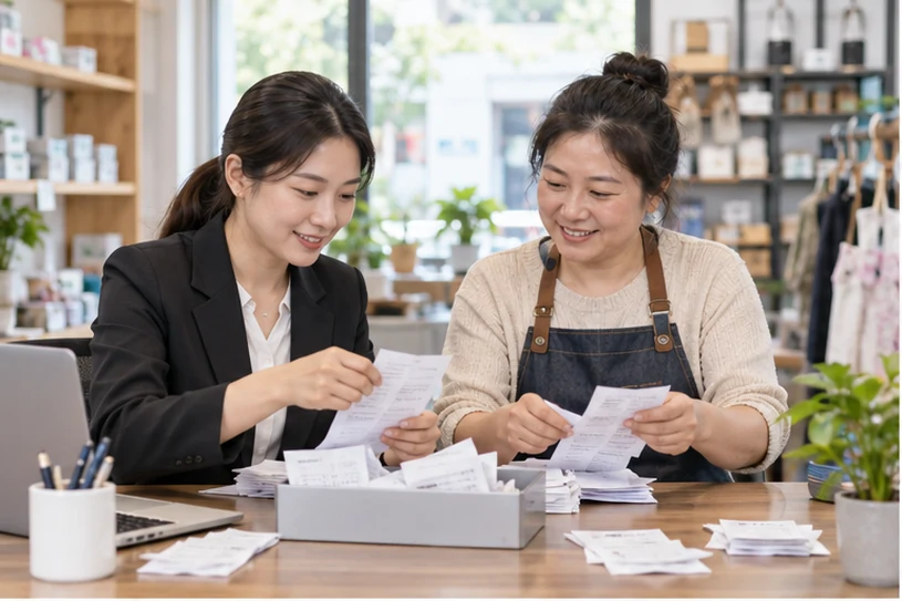 整理企业票据与日常账务资料的服务场景示意