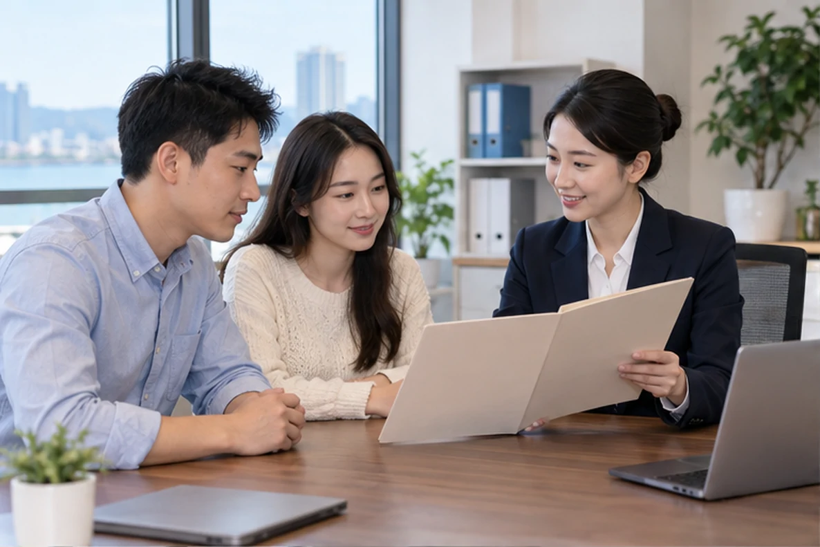 核对注册公司资料与办理事项的服务场景示意