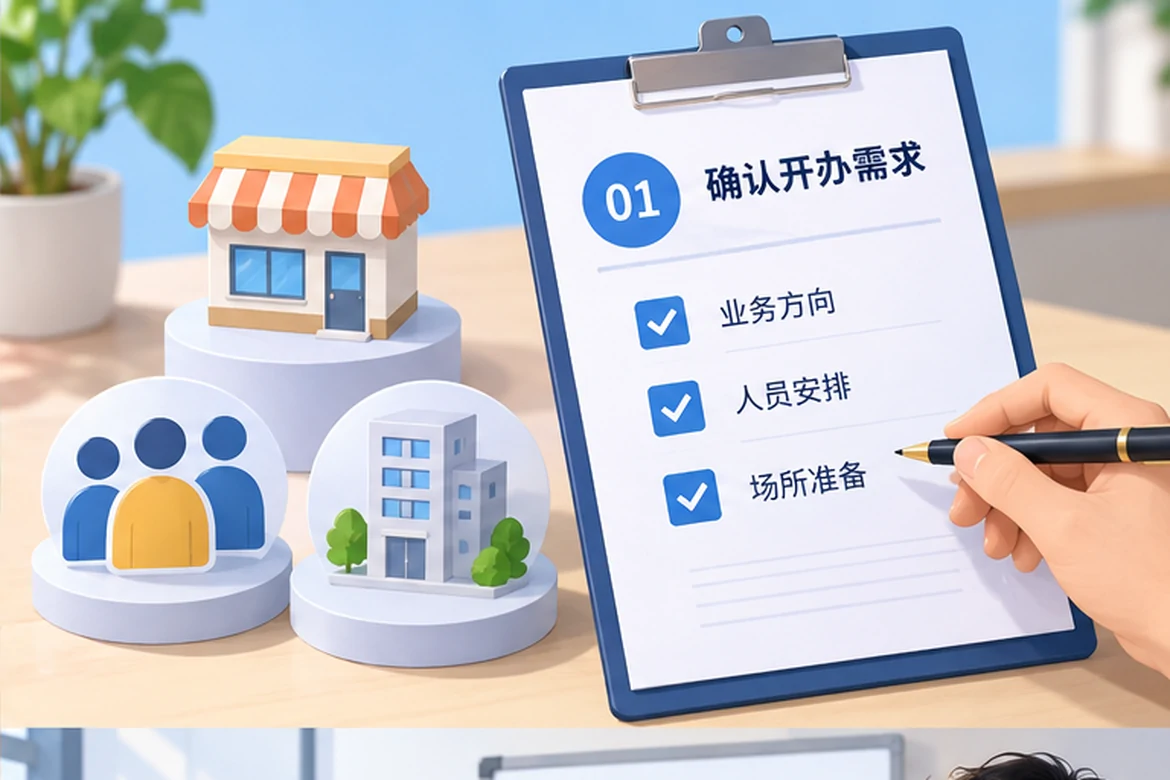 创业者一起整理开办计划的服务场景示意
