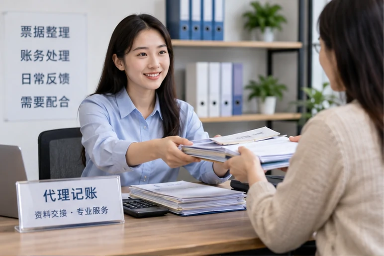 整理企业票据与日常账务资料的服务场景示意