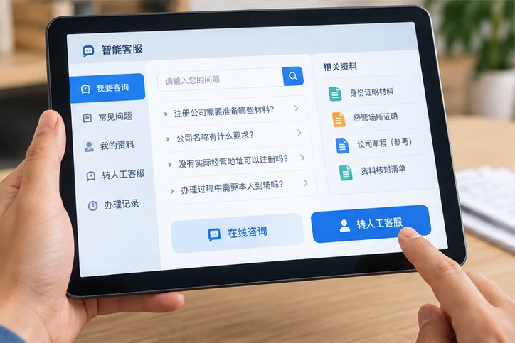 在线客服接待与咨询整理的服务场景示意