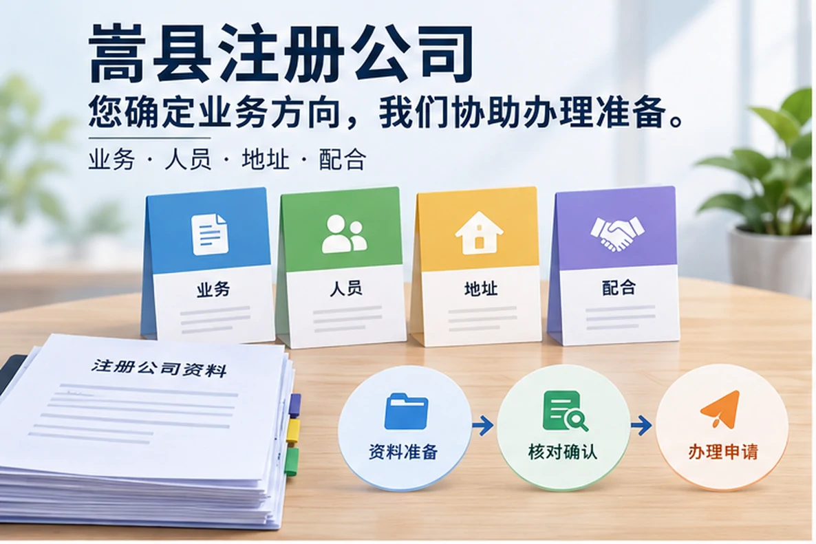 核对注册公司资料与办理事项的服务场景示意