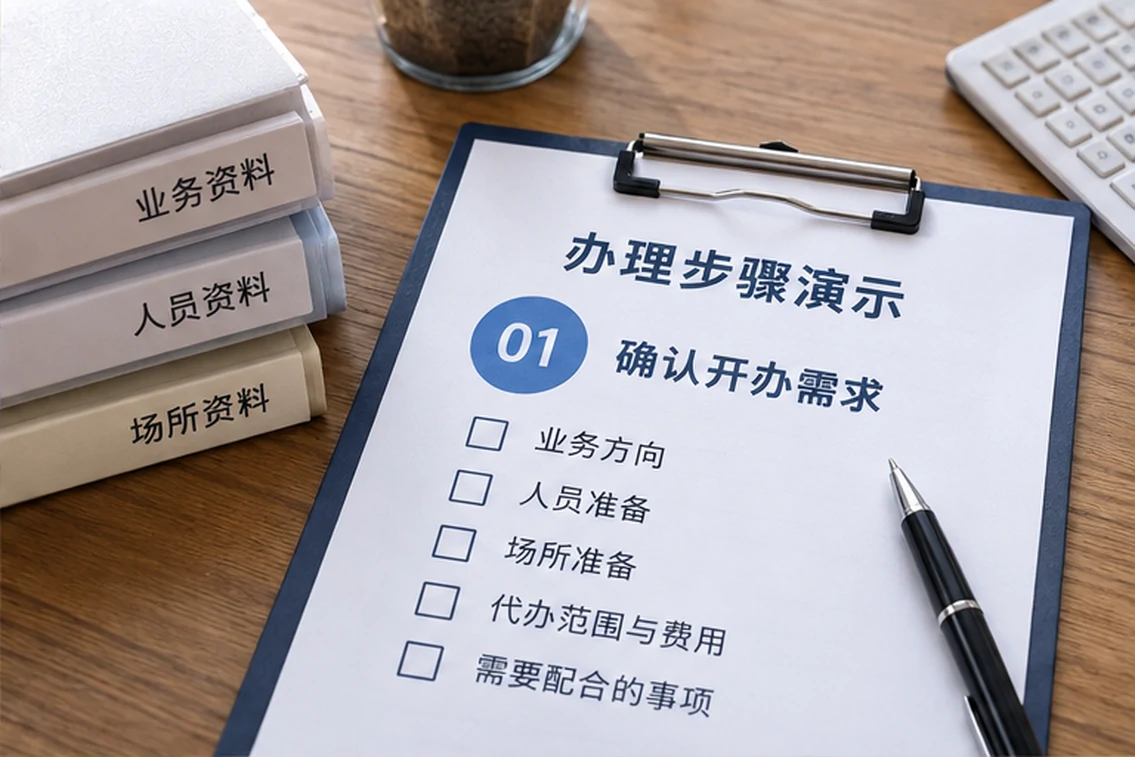 创业者一起整理开办计划的服务场景示意
