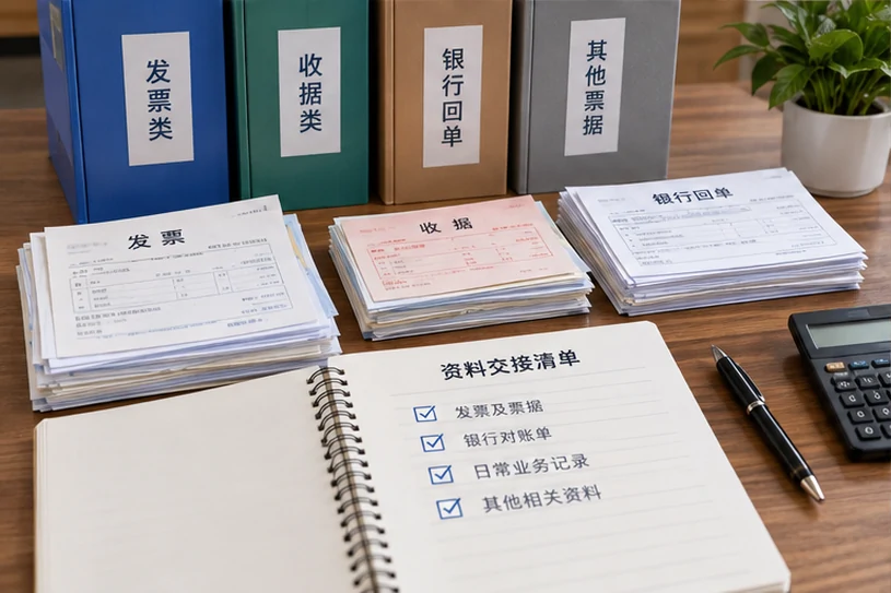 整理企业票据与日常账务资料的服务场景示意