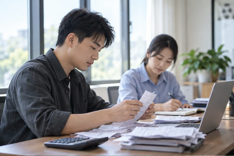 整理企业票据与日常账务资料的服务场景示意