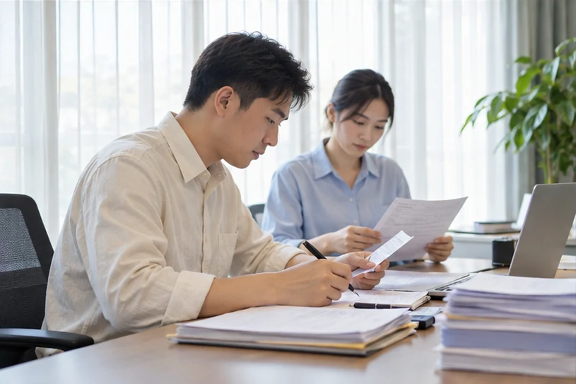 整理企业票据与日常账务资料的服务场景示意