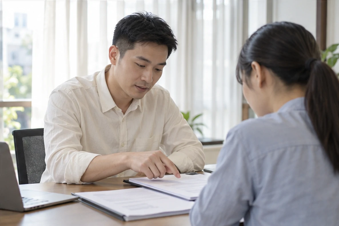核对注册公司资料与办理事项的服务场景示意