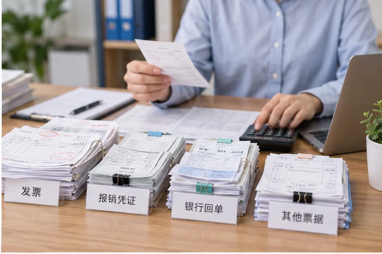 整理企业票据与日常账务资料的服务场景示意