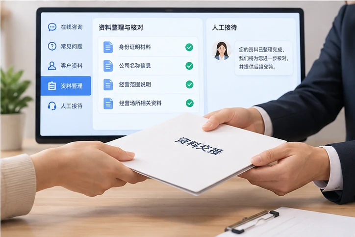 在线客服接待与咨询整理的服务场景示意