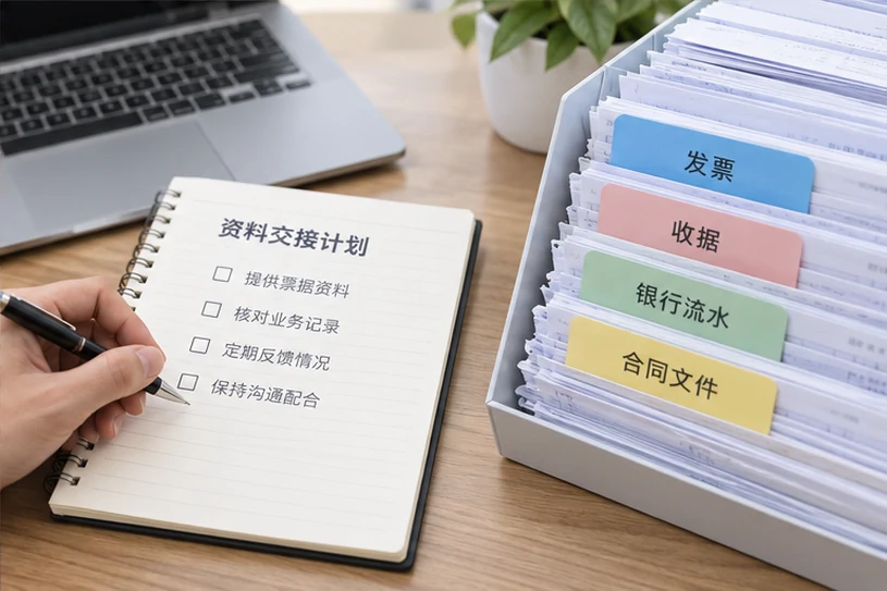 整理企业票据与日常账务资料的服务场景示意