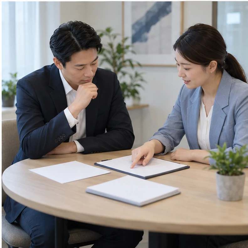 核对注册公司资料与办理事项的服务场景示意