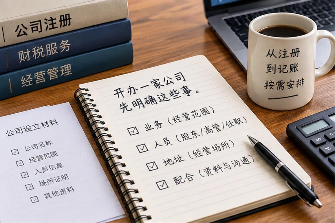 创业者一起整理开办计划的服务场景示意