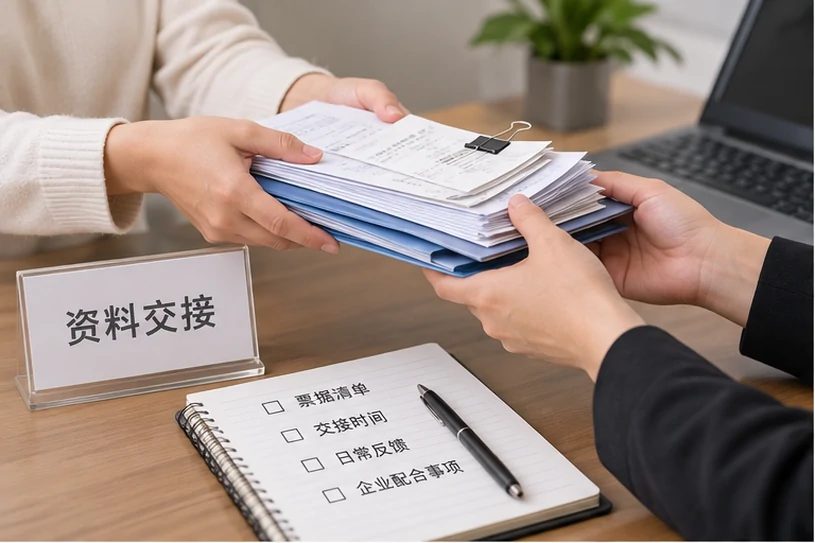 整理企业票据与日常账务资料的服务场景示意