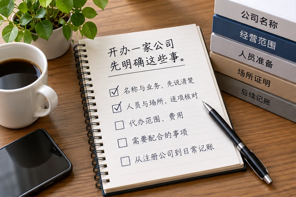 创业者一起整理开办计划的服务场景示意