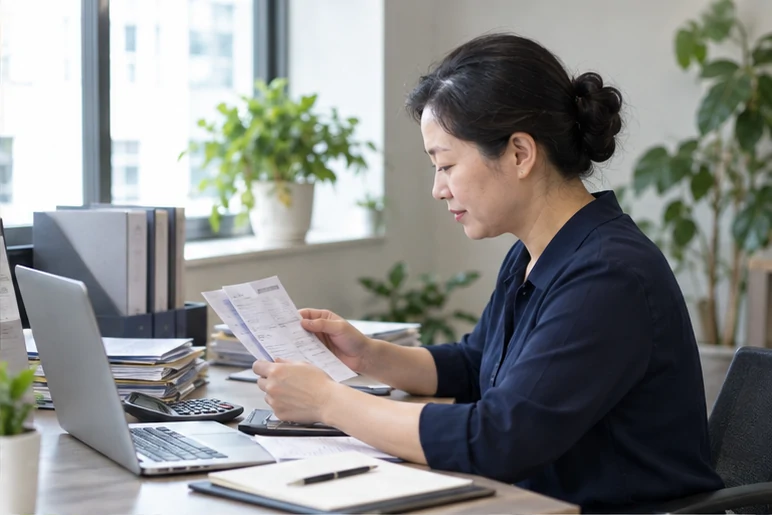 整理企业票据与日常账务资料的服务场景示意