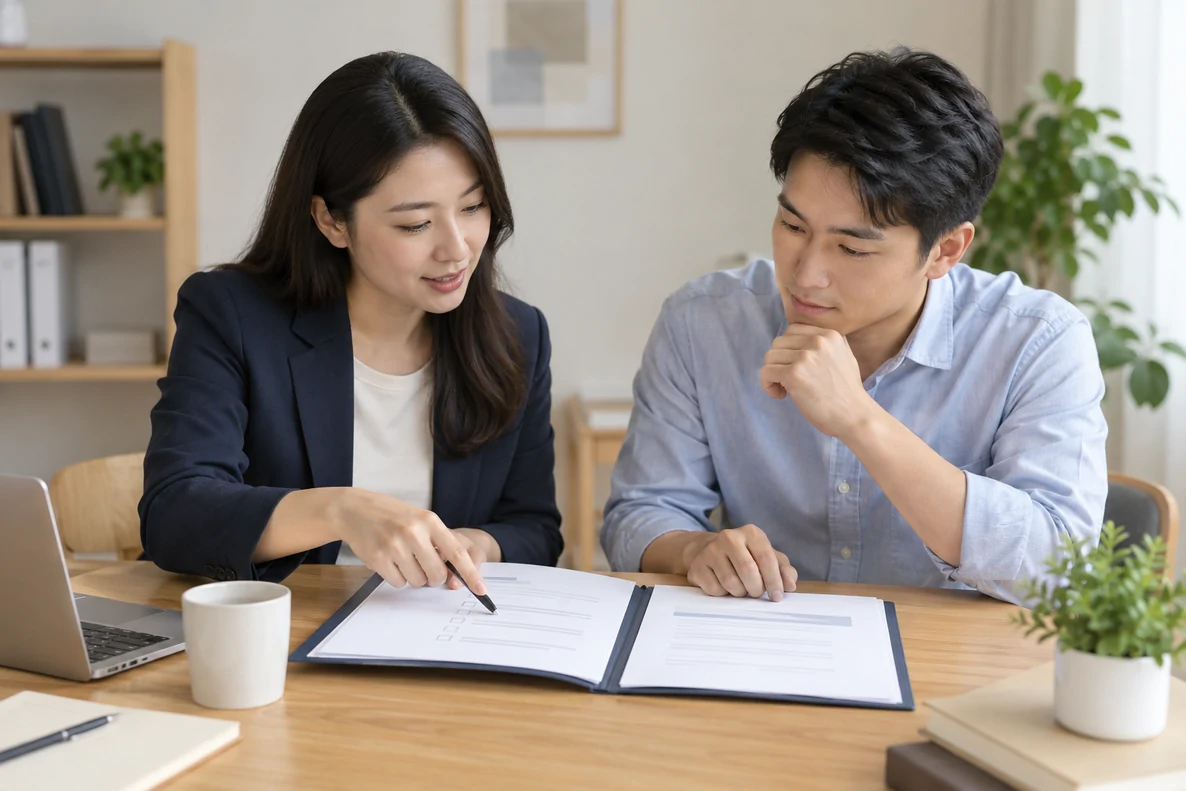 核对注册公司资料与办理事项的服务场景示意