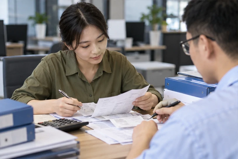 整理企业票据与日常账务资料的服务场景示意