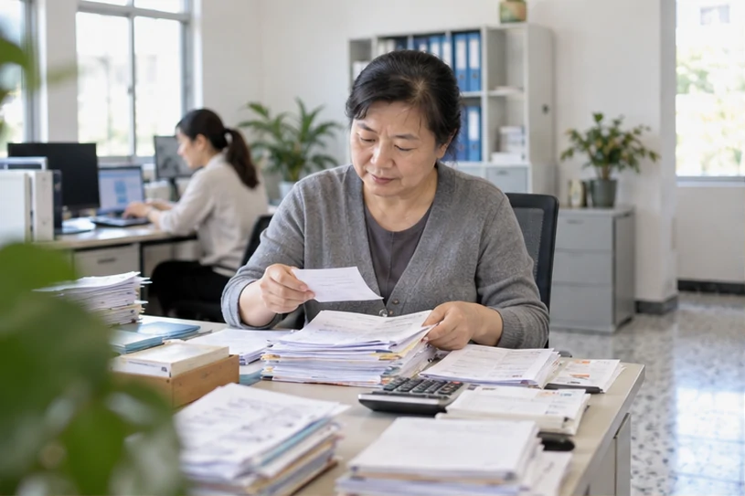 整理企业票据与日常账务资料的服务场景示意