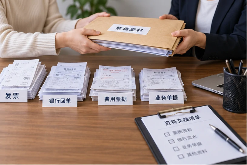 整理企业票据与日常账务资料的服务场景示意