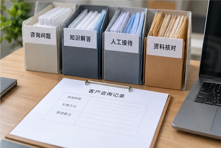 在线客服接待与咨询整理的服务场景示意