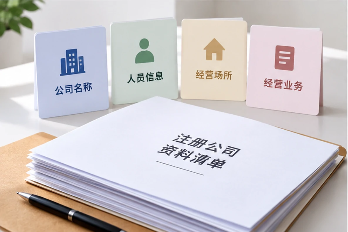 核对注册公司资料与办理事项的服务场景示意