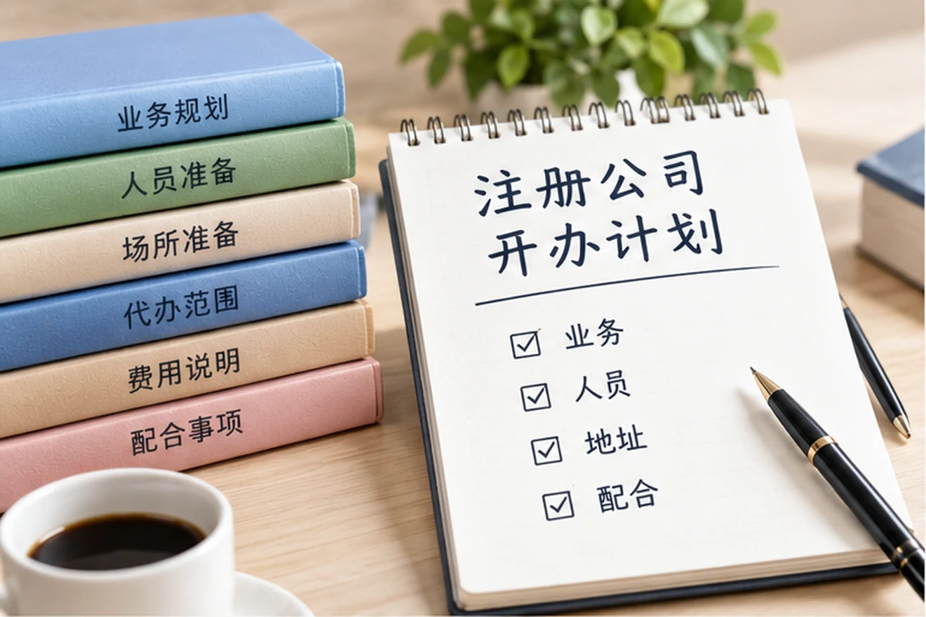 创业者一起整理开办计划的服务场景示意