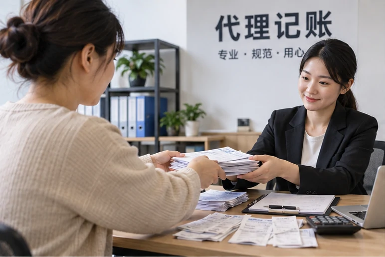 整理企业票据与日常账务资料的服务场景示意