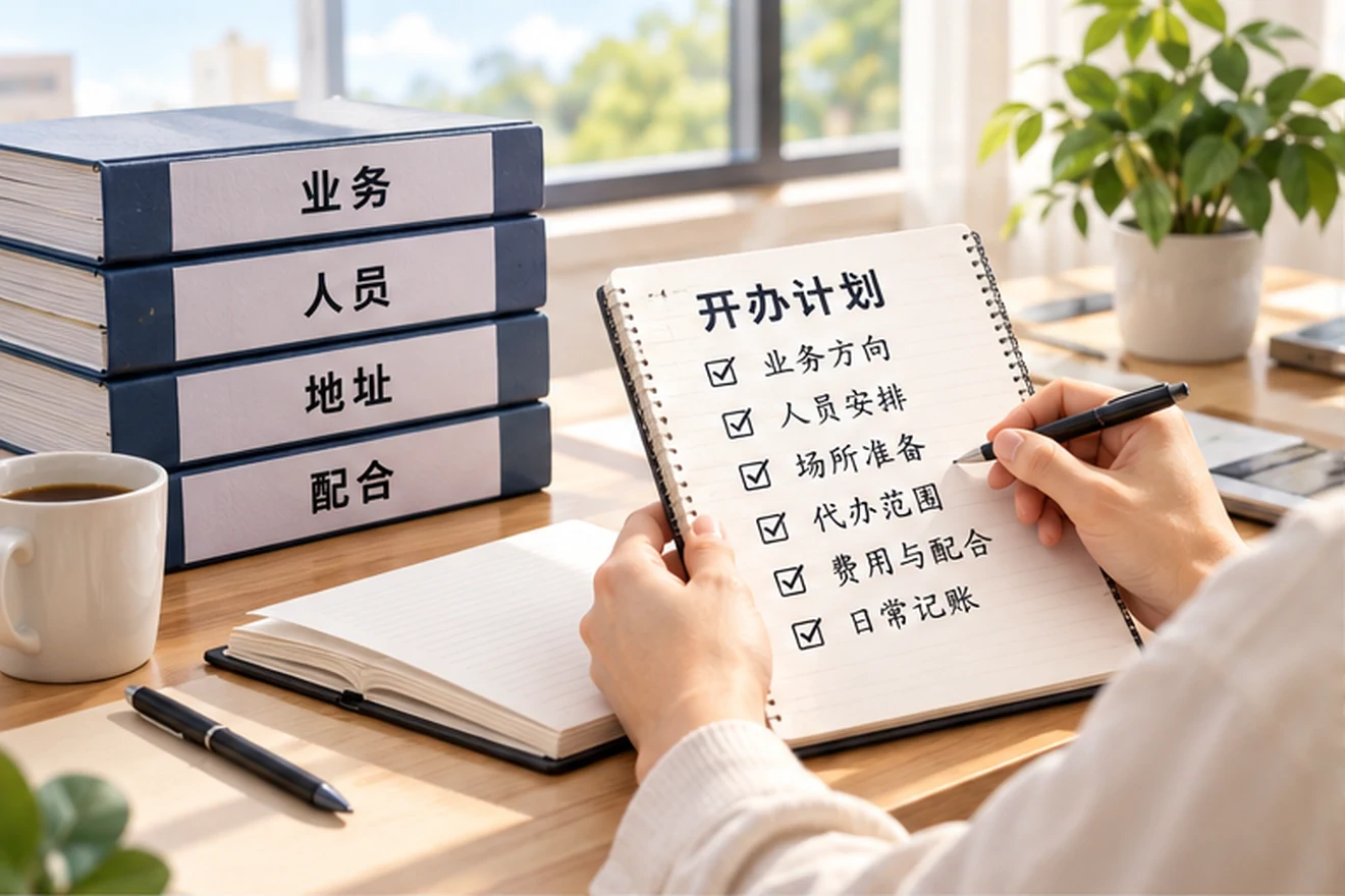 创业者一起整理开办计划的服务场景示意