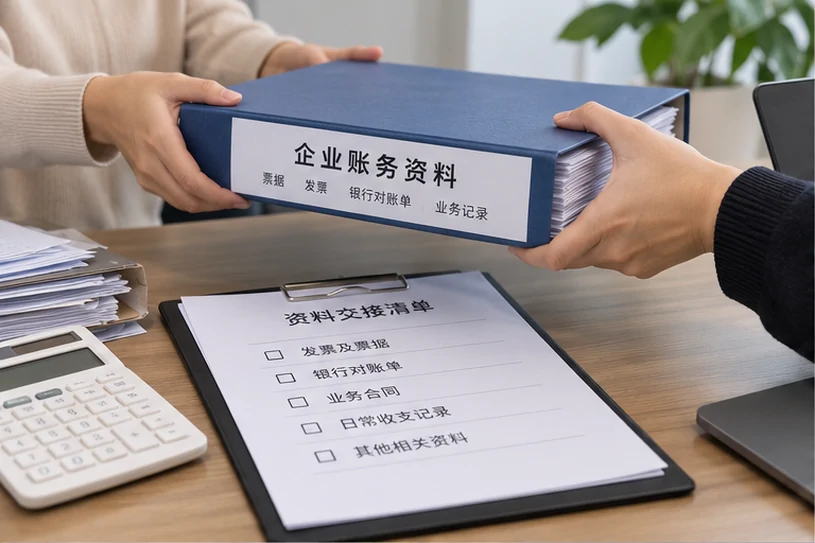 整理企业票据与日常账务资料的服务场景示意