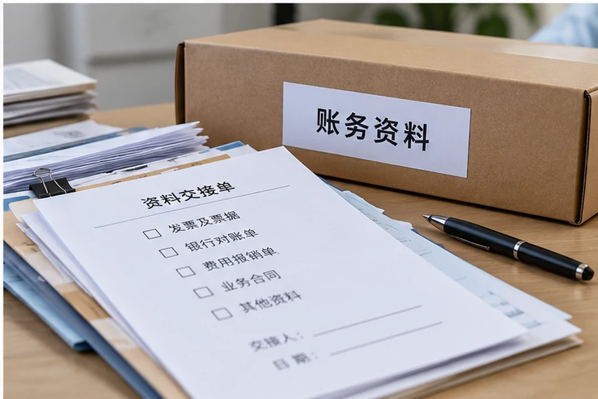 整理企业票据与日常账务资料的服务场景示意