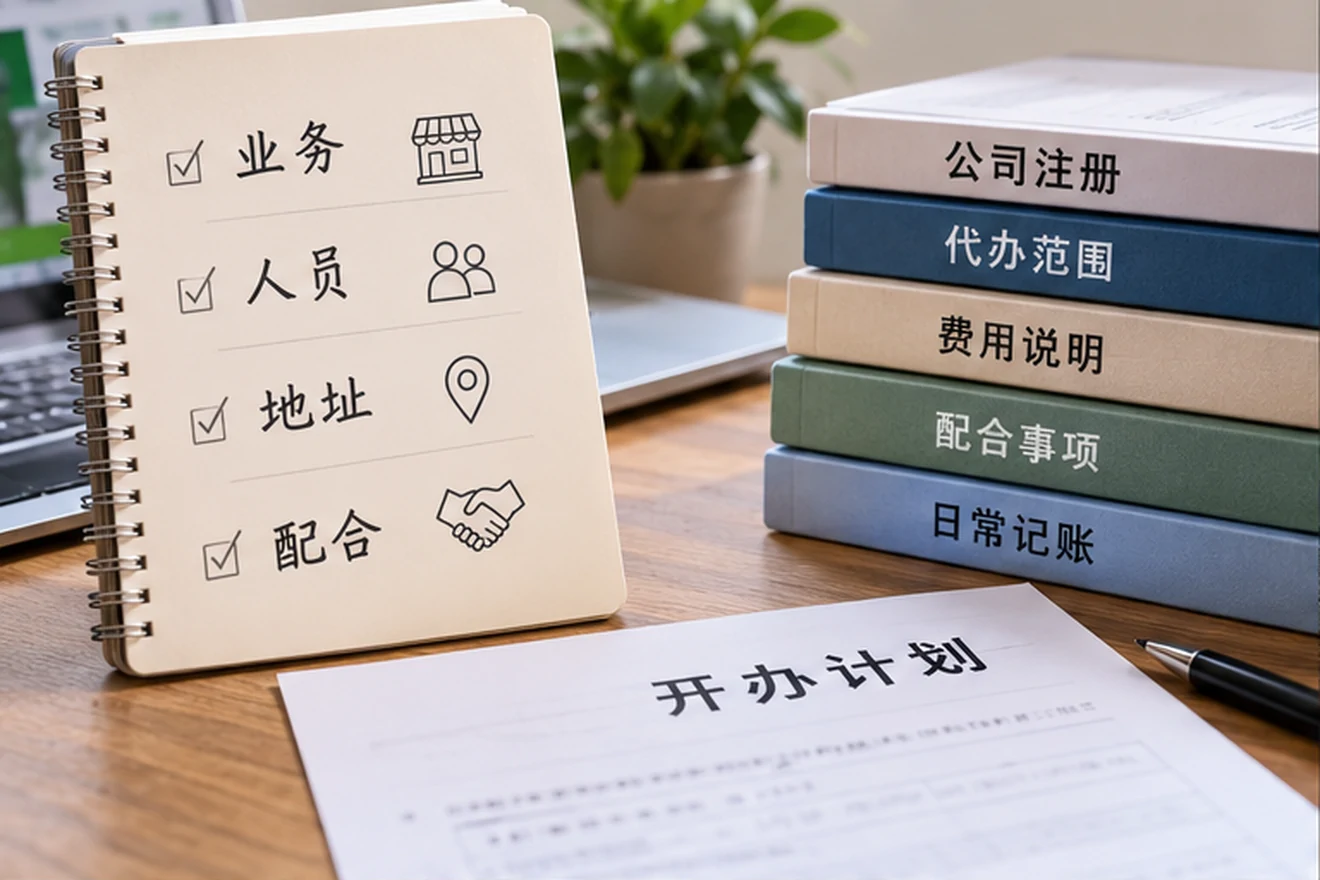 创业者一起整理开办计划的服务场景示意
