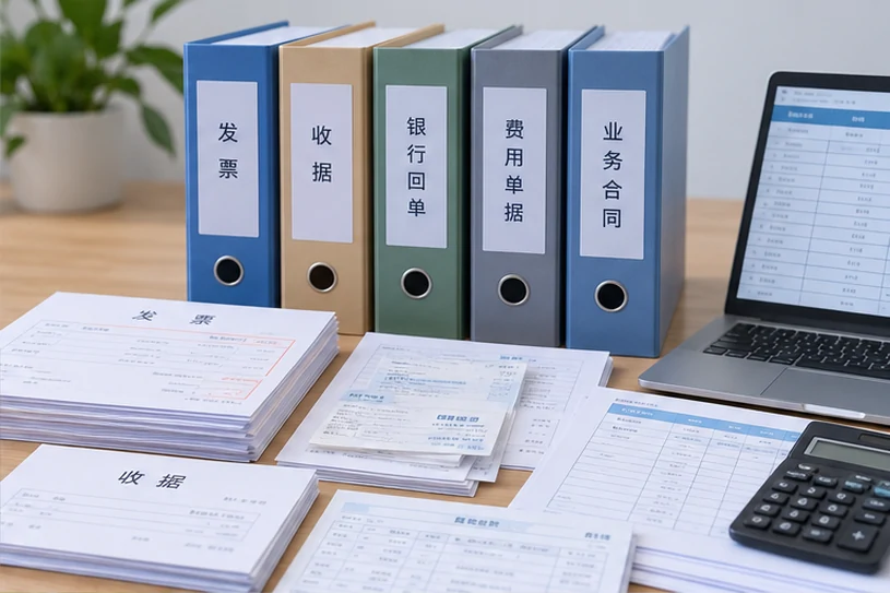 整理企业票据与日常账务资料的服务场景示意