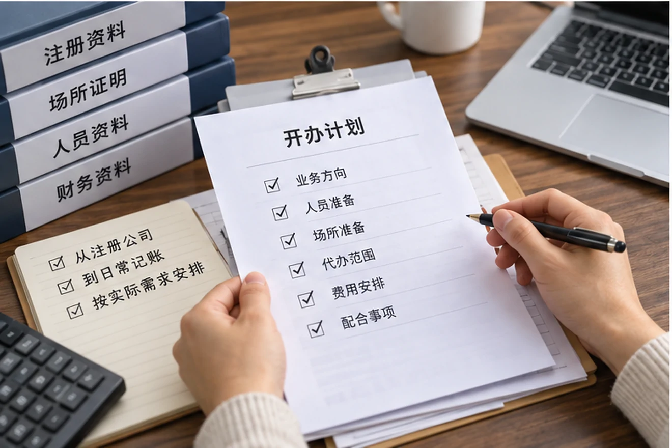 创业者一起整理开办计划的服务场景示意