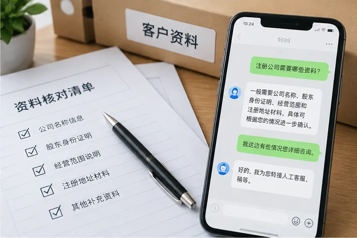 在线客服接待与咨询整理的服务场景示意