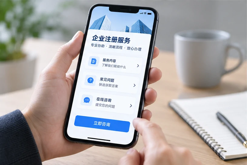 企业网站展示业务与服务信息的场景示意