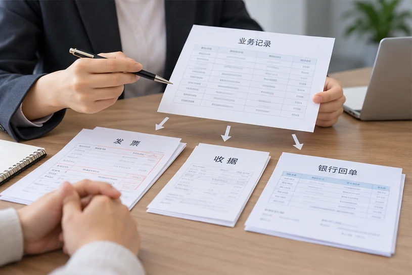 整理企业票据与日常账务资料的服务场景示意