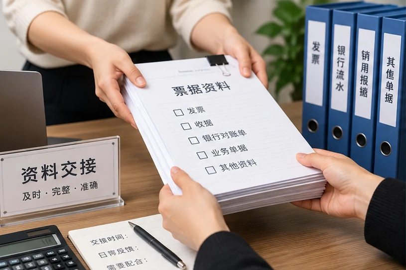 整理企业票据与日常账务资料的服务场景示意