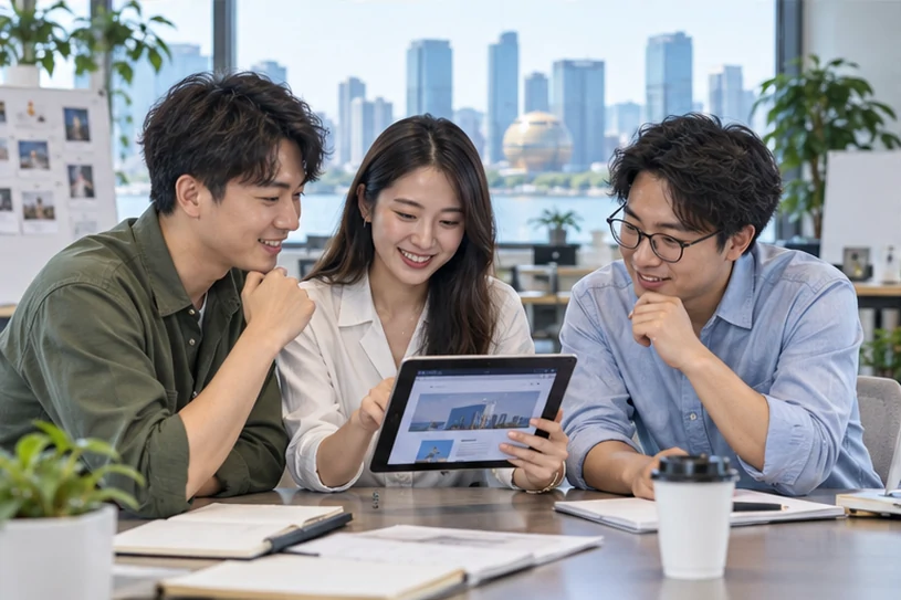 企业网站展示业务与服务信息的场景示意