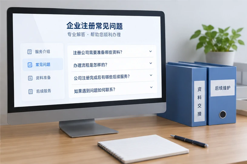 企业网站展示业务与服务信息的场景示意