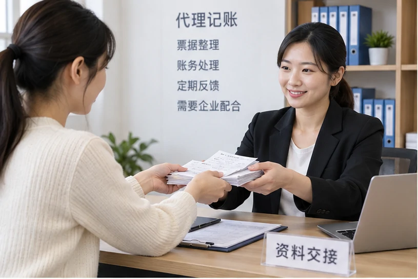 整理企业票据与日常账务资料的服务场景示意