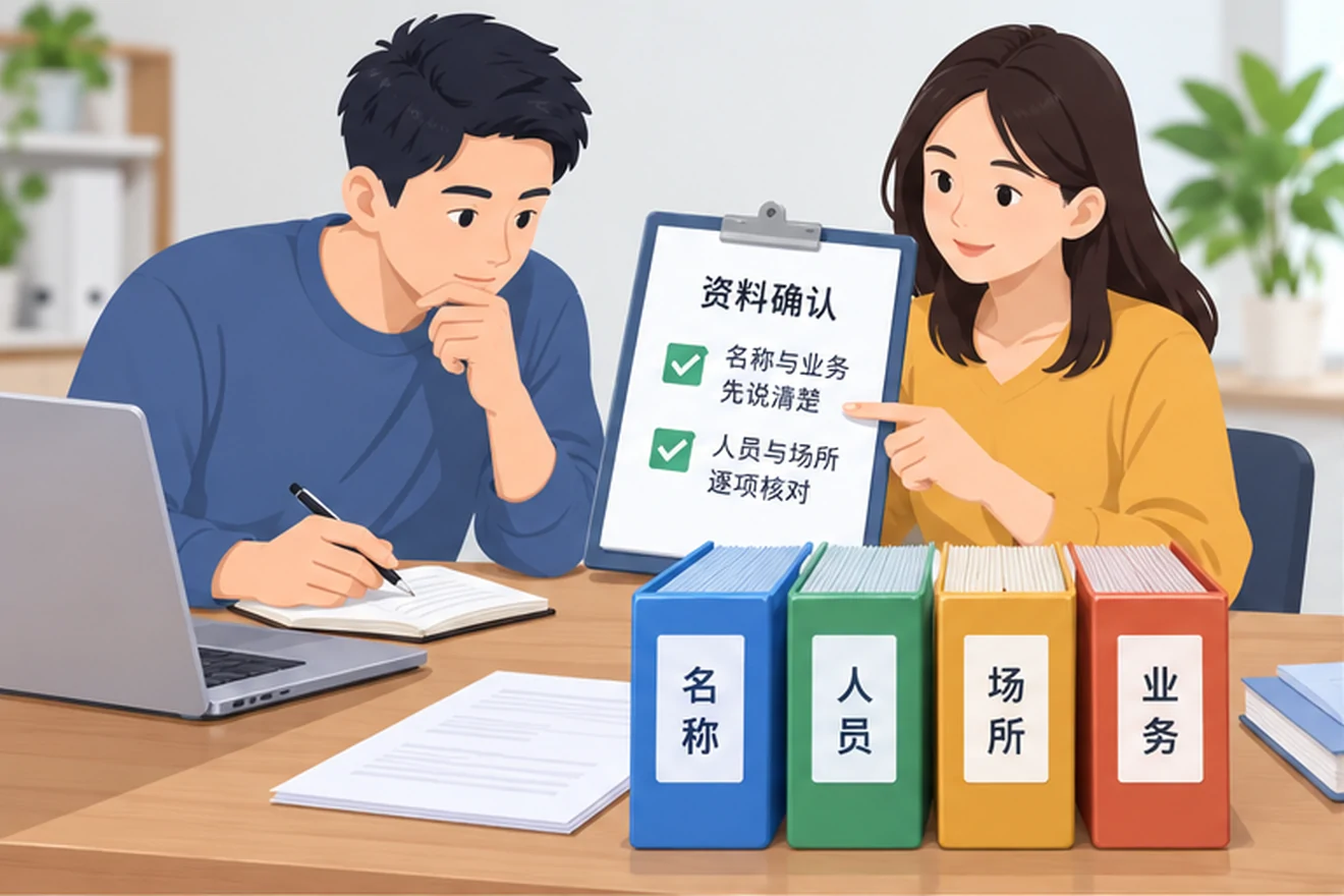 创业者一起整理开办计划的服务场景示意