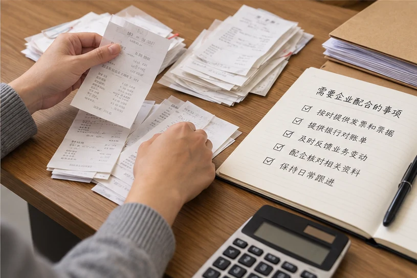 整理企业票据与日常账务资料的服务场景示意