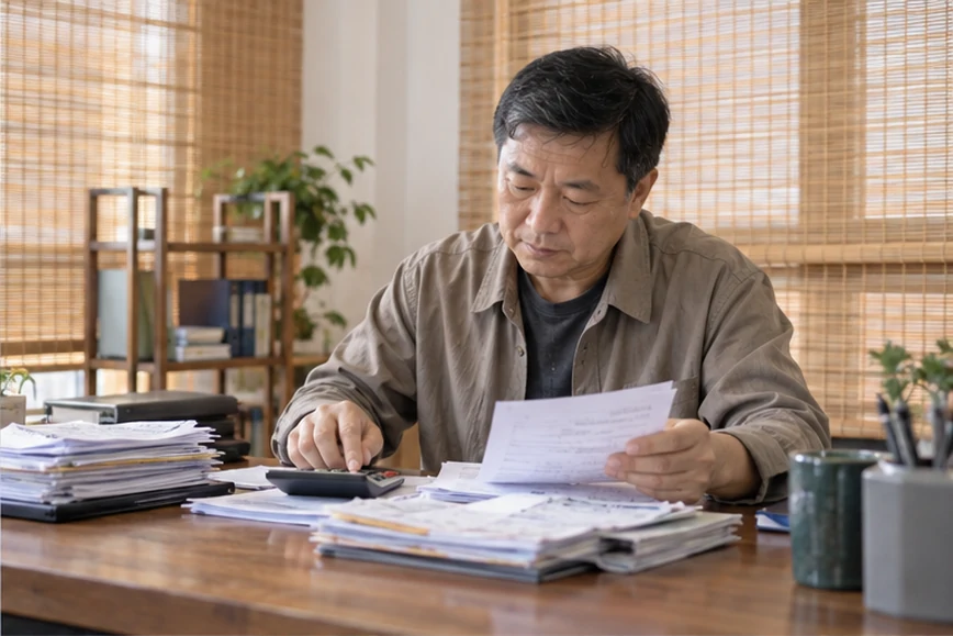 整理企业票据与日常账务资料的服务场景示意