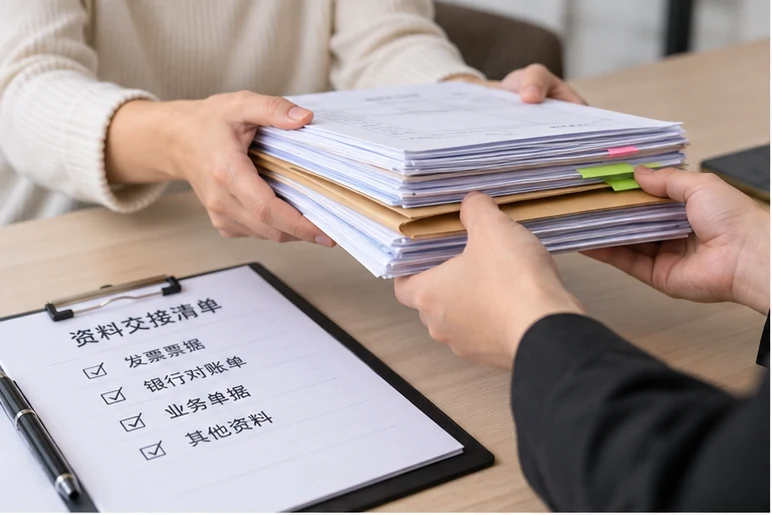 整理企业票据与日常账务资料的服务场景示意