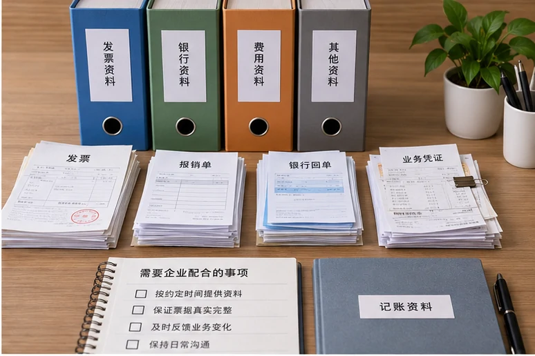 整理企业票据与日常账务资料的服务场景示意