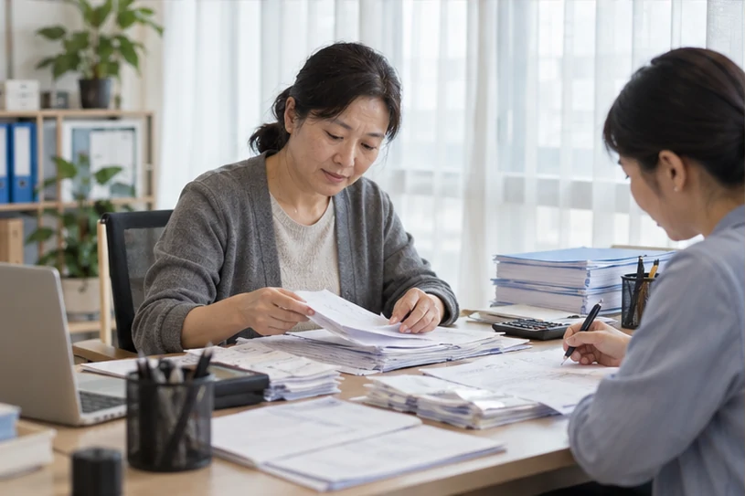 整理企业票据与日常账务资料的服务场景示意