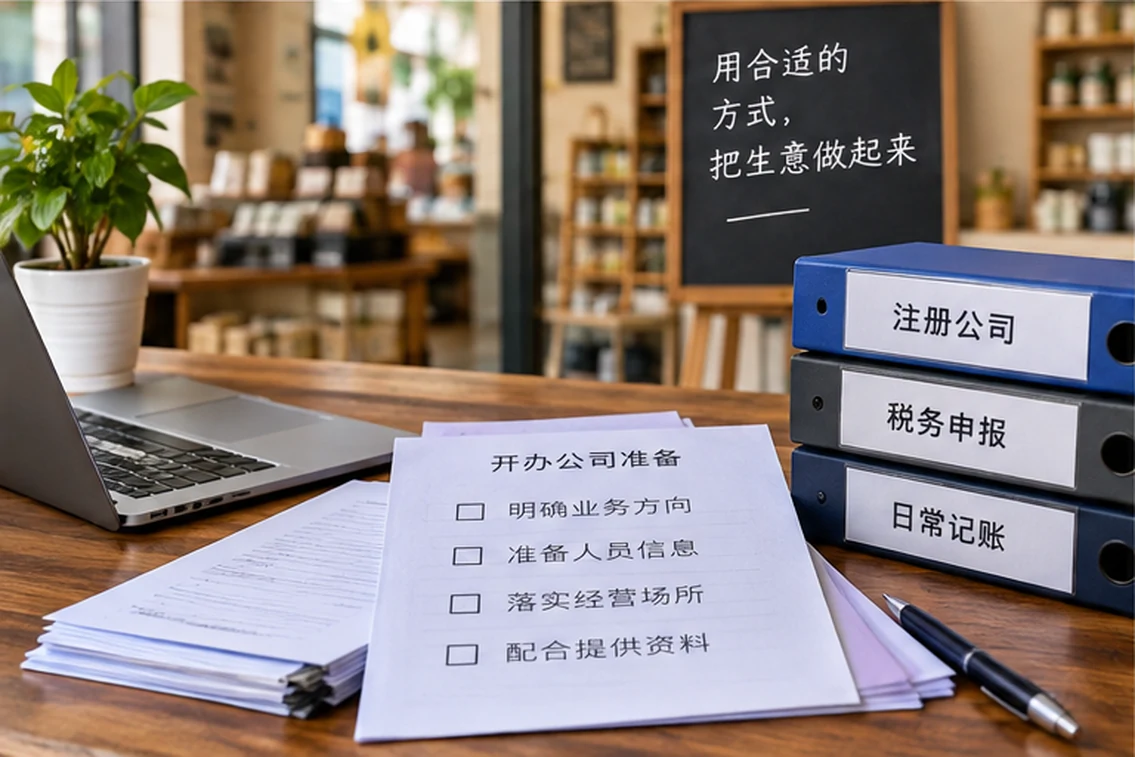 创业者一起整理开办计划的服务场景示意