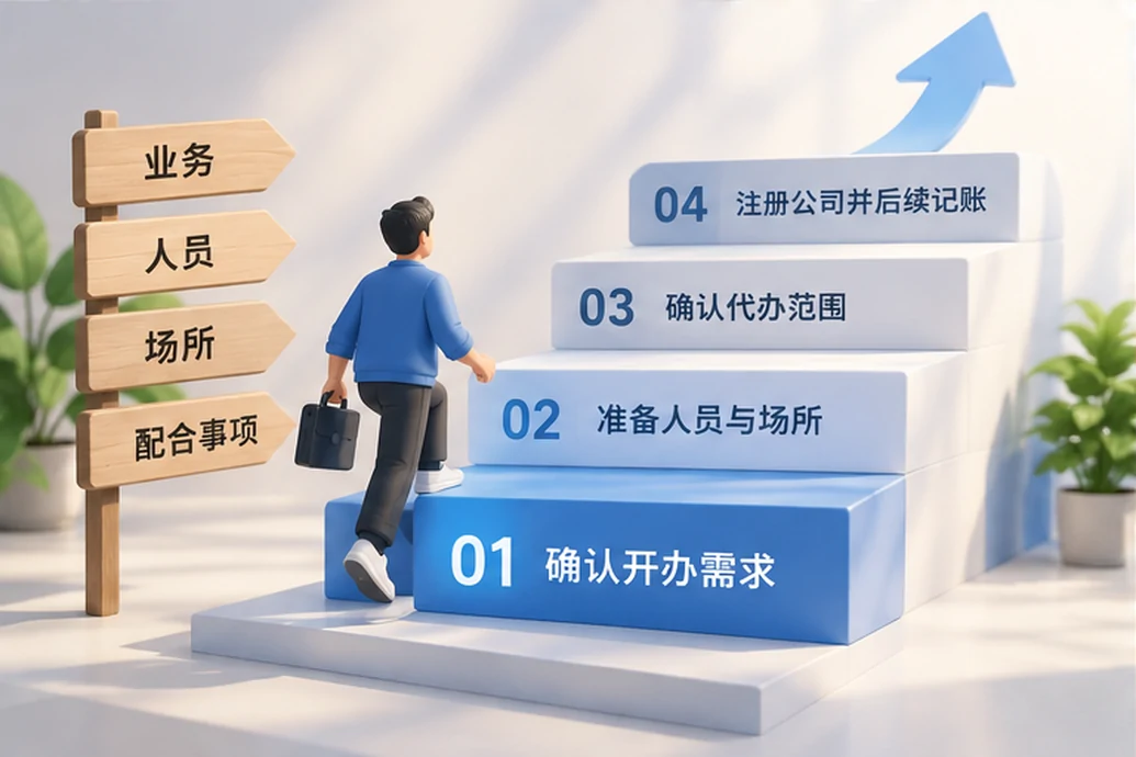创业者一起整理开办计划的服务场景示意
